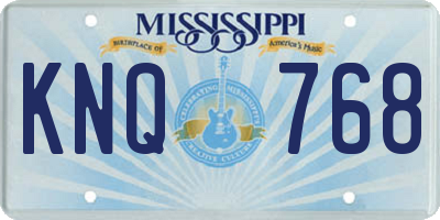 MS license plate KNQ768