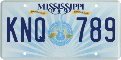 MS license plate KNQ789