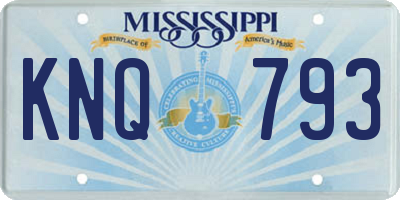 MS license plate KNQ793