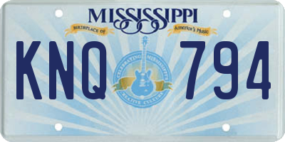 MS license plate KNQ794