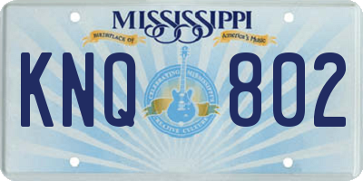 MS license plate KNQ802
