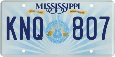 MS license plate KNQ807