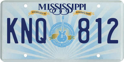 MS license plate KNQ812