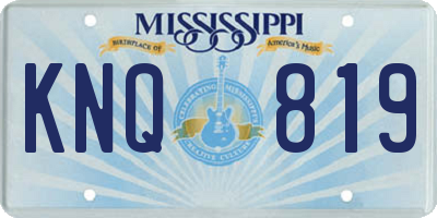 MS license plate KNQ819