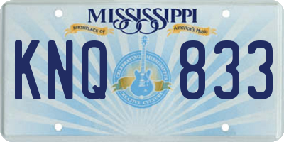 MS license plate KNQ833
