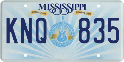 MS license plate KNQ835