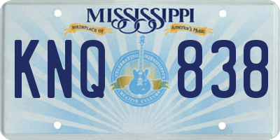 MS license plate KNQ838
