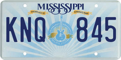 MS license plate KNQ845