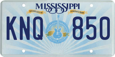 MS license plate KNQ850