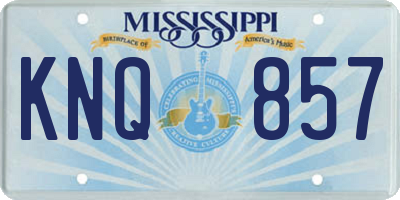 MS license plate KNQ857