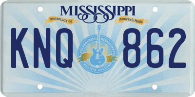 MS license plate KNQ862
