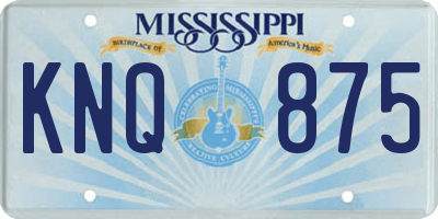 MS license plate KNQ875