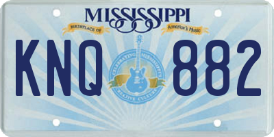 MS license plate KNQ882