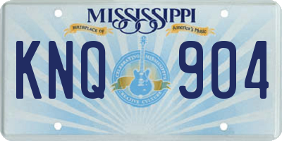 MS license plate KNQ904