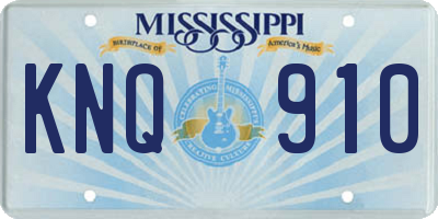 MS license plate KNQ910