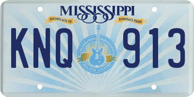 MS license plate KNQ913