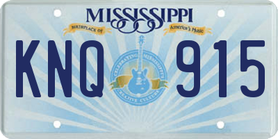 MS license plate KNQ915
