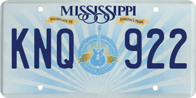 MS license plate KNQ922