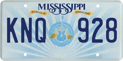 MS license plate KNQ928