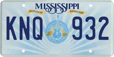 MS license plate KNQ932