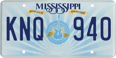 MS license plate KNQ940
