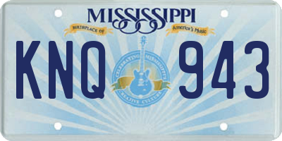 MS license plate KNQ943