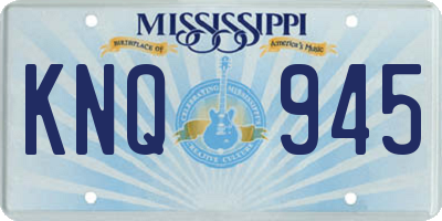 MS license plate KNQ945