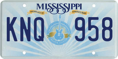 MS license plate KNQ958