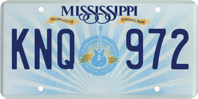 MS license plate KNQ972