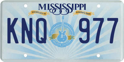 MS license plate KNQ977