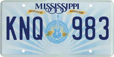 MS license plate KNQ983