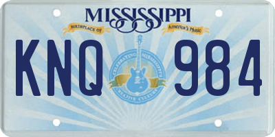 MS license plate KNQ984