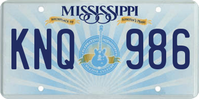 MS license plate KNQ986