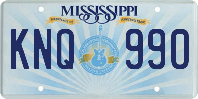MS license plate KNQ990