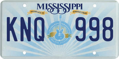 MS license plate KNQ998