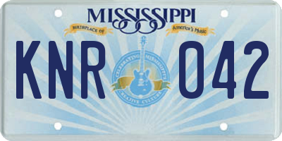MS license plate KNR042