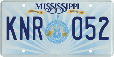 MS license plate KNR052