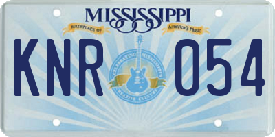 MS license plate KNR054