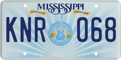 MS license plate KNR068
