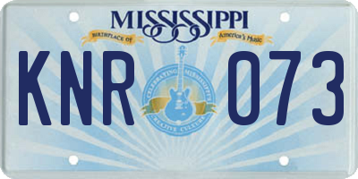 MS license plate KNR073