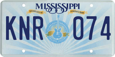 MS license plate KNR074