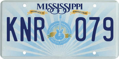 MS license plate KNR079