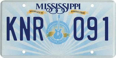 MS license plate KNR091