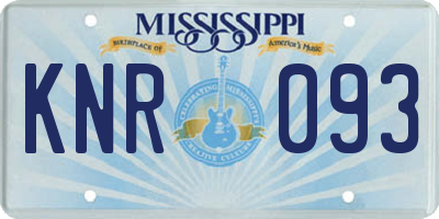 MS license plate KNR093
