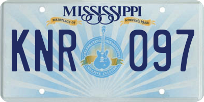 MS license plate KNR097