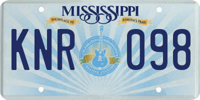 MS license plate KNR098