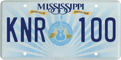 MS license plate KNR100