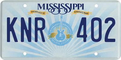 MS license plate KNR402