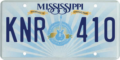MS license plate KNR410