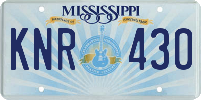 MS license plate KNR430